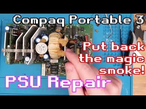 Refilling the magic smoke on this Compaq Portable 3 power supply