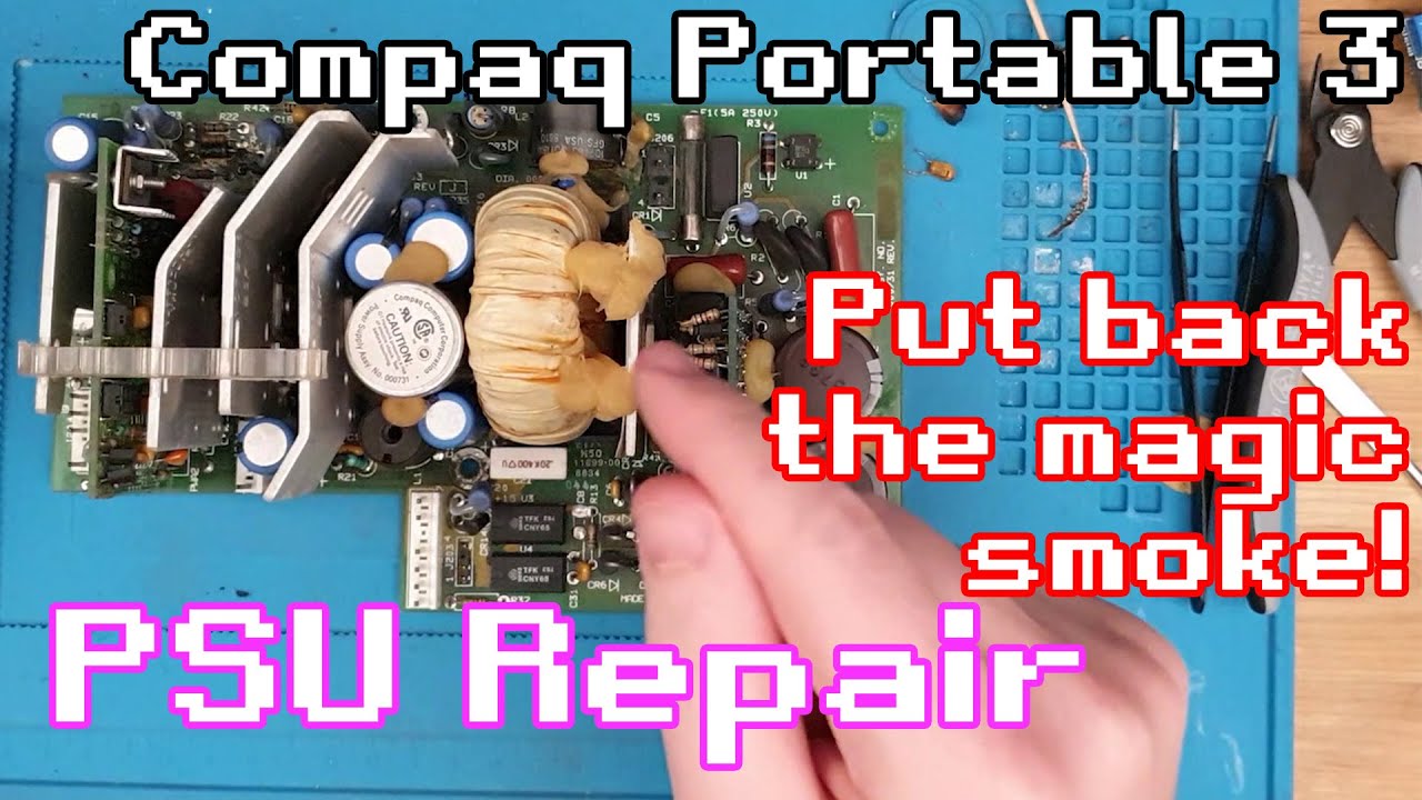 Refilling the magic smoke on this Compaq Portable 3 power supply