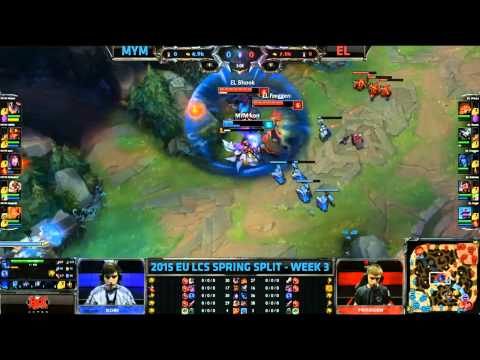 Shook Rengar Midlane Gank #1 First Blood - MYM vs EL Game 1 (EU LCS Spring 2015)