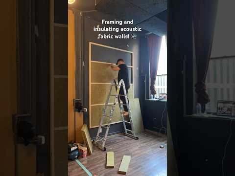 Building acoustic panel fabric walls for this downtown Toronto studio!