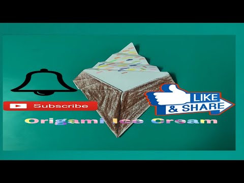 Learn how to make origami ice cream by Vihaan |Special video of 50 subs|
