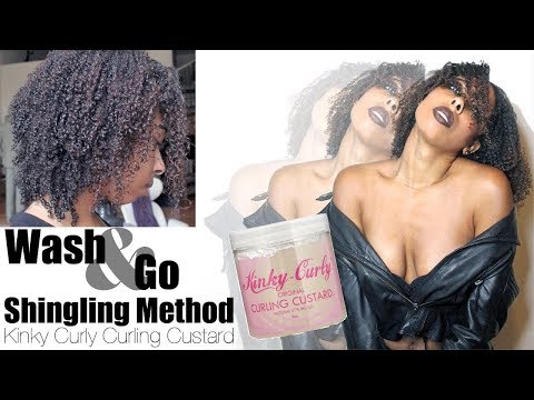 Wash and Go | Shingling Method | Kinky Curly Curling Custard | 3c/4a Natural Hair Video