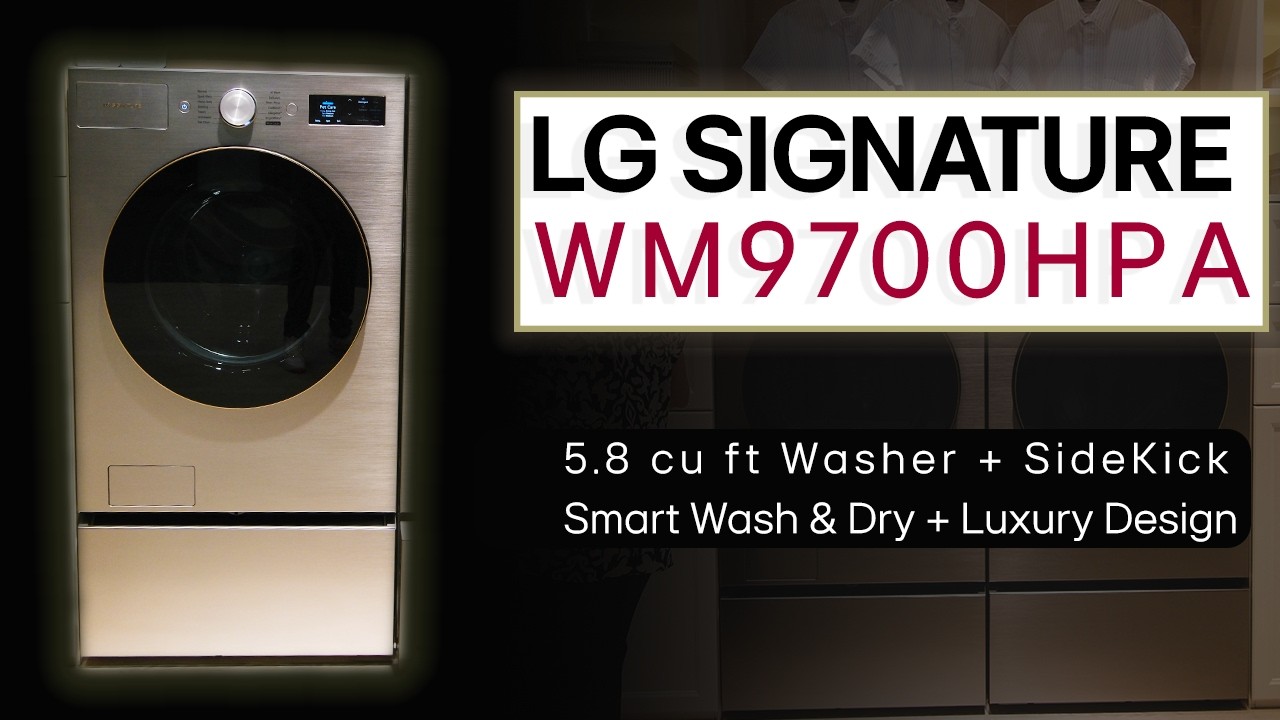 LG SIGNATURE WM9700HPA | 5.8 cu ft Washer + SideKick | Smart Wash & Dry + Luxury Design