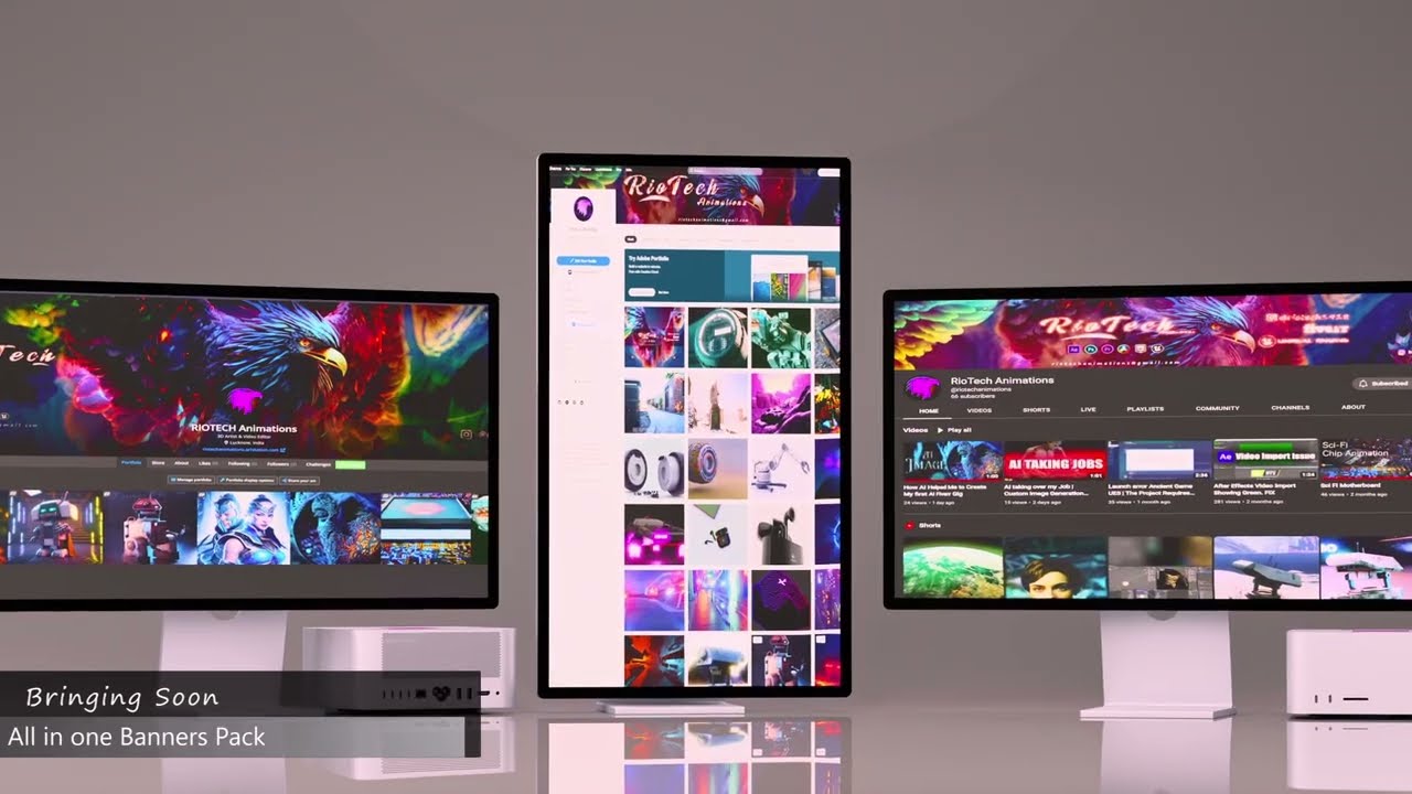 Youtube / Behance / Artstation All in One Banner Pack