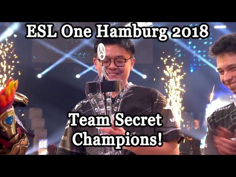 Team Secret champions! 🏆 ESL One Hamburg 2018 champion Grand Final vs VG Winning moment
