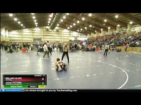 71 Lbs Cons. Semi - Aizak Fetters, Takedown Express WC Vs William Alves, Montana D186