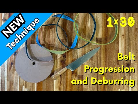 New knife sharpening technique on a 1 x 30