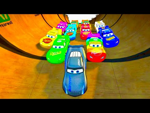 GTA 4 All Lightning McQueen Cars Massive Ramp Jump Testing Ep. 8 - GTA IV Cars Mods