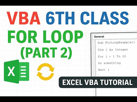 Automation.lover#VBA 6th Class | For Loop in VBA (Part 2) | Excel VBA Tutorial with Examples