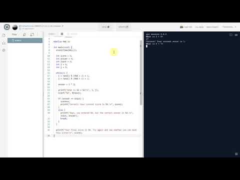 Multiplication Game Coded Using C
