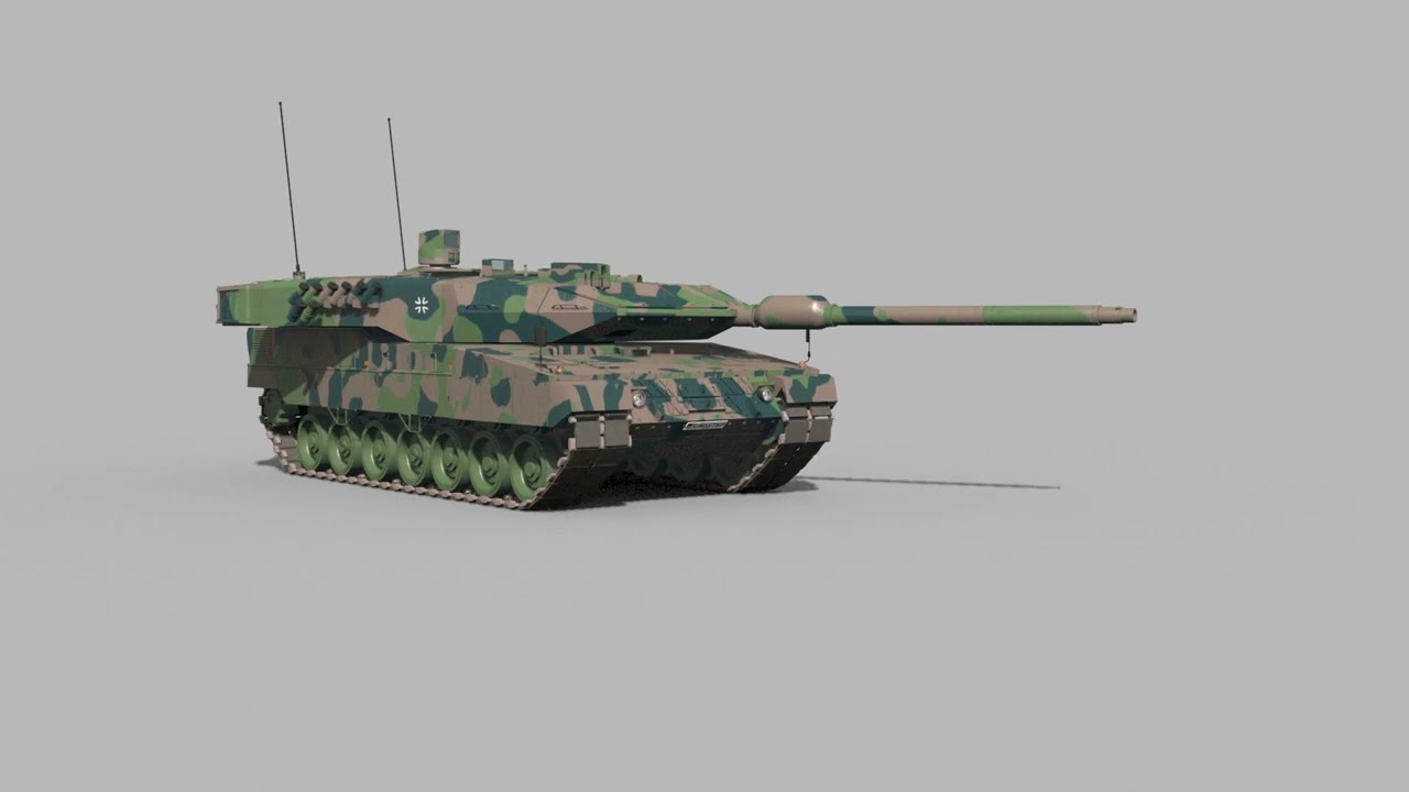 Leopard 2 A Tank - animated 3D Model