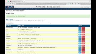 Manage Views - Schedule Template Editor