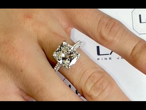 4 carat Cushion Cut Diamond Engagement Ring