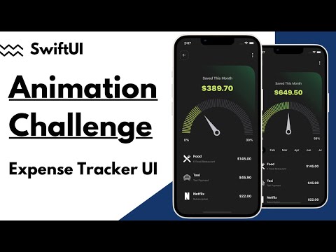 SwiftUI 3.0 Animation Challenge - Expense Tracker UI - MVVM - Xcode 13 - SwiftUI Tutorials