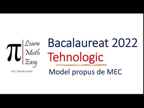Bacalaureat 2022 Matematica Tehnologic Model propus de MEC