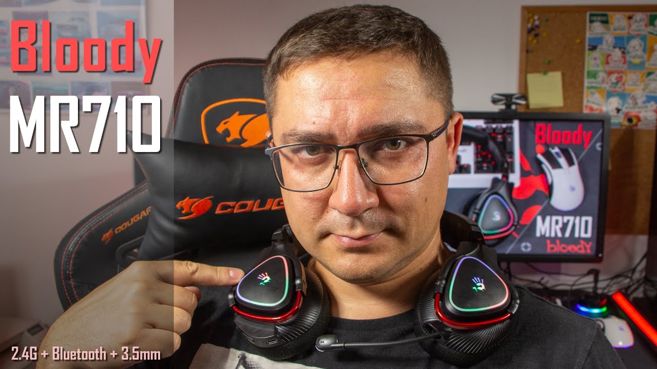 Навушники ігрові Bloody MR710, RGB, колір чорний