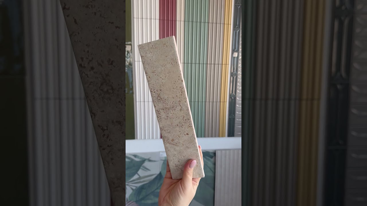 Płytki cegiełki ceramiczne - satynowa imitacja trawertynu