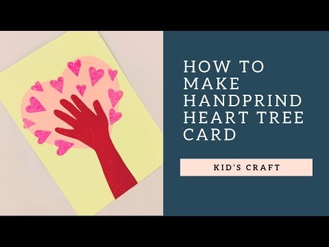DIY Valentine's Day Card l Handprint Heart Tree l Делаем Открытку Деревце Любви ко Дню Влюбленных