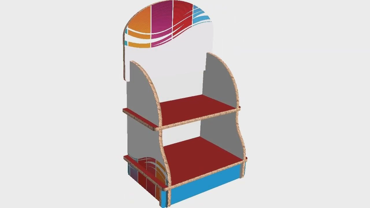 Espositore da banco in cartone bianco da 10mm