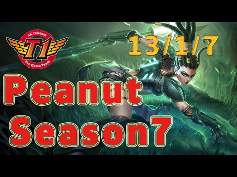 SKT T1 Peanut Nidalee Jungle vs Elise Patch 7.3