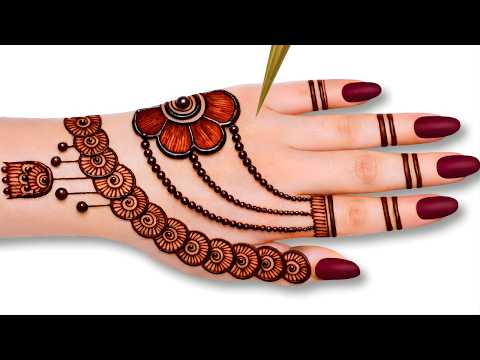 Easy Beautiful Simple Trending Mehandi Design Back Hand / Trick Mehandi Design / Mehandi ki Design