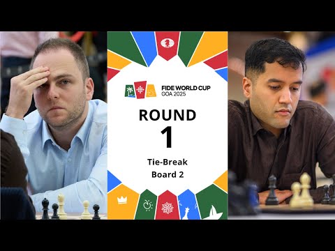 🇪🇸 Daniil Yuffa – Shiyam Thavandiran 🇨🇦 |  FIDE World Cup 2025 | Round 1 | Tie-break | Board 2