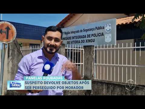 PANELAS ROUBADAS: SUSPEITO DEVOLVE OBJETOS APÓS SER PERSEGUIDO POR MORADOR
