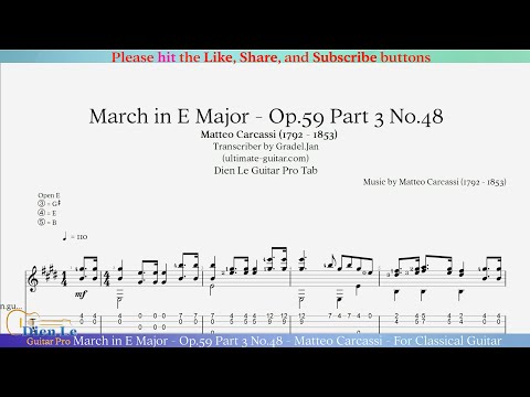 Opus 59 Part 3 No 48 - March In E Major - Matteo Carcassi