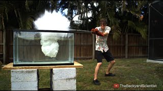 Pouring Molten salt into Water - Explosion!