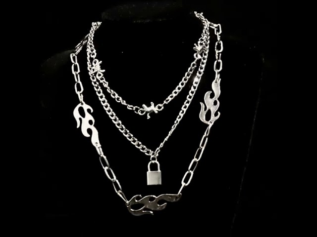 Vídeo relacionado con Weenkeey Conjunto de 2 esqueletos collar gótico punk rock hip hop colgante collar fresco encanto hombres colgante collar - negro - plata, metal
