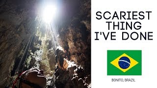 INTO THE ABYSS! Scariest thing I've done! 🇧🇷🙀(Bonito Brazil cave diving and snorkeling)