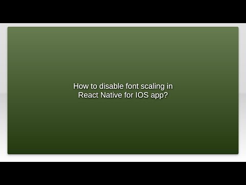 How to disable font scaling in React Native for IOS app?