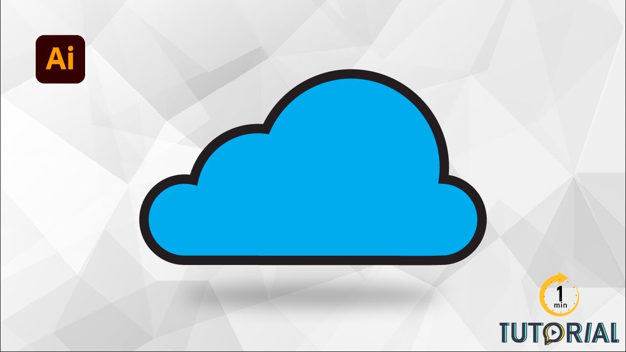 How to Draw a Simple vector Cloud Using only Shapes in Adobe illustrator 2024 tutorial