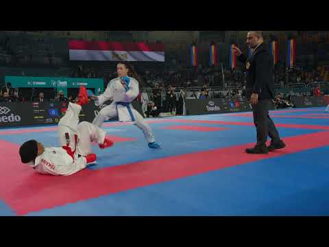 2025 Cairo Semi-final Female Kumite −55 kg: Ahlam Youssef (Egypt) vs Valentina Toro Meneses (Chile)