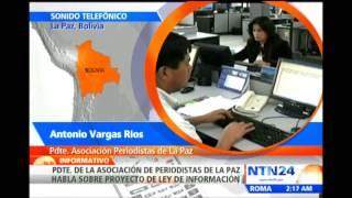 Periodista boliviano dice que &#39;ley de información&#39; crea un &quot;velo de opacidad&quot;
