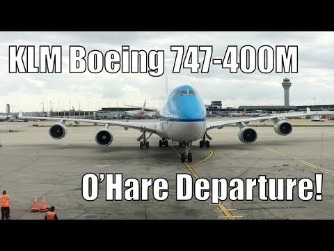 KLM Boeing 747-400M (Combi) AWESOME Takeoff from Chicago O'Hare! PH-BFR Video