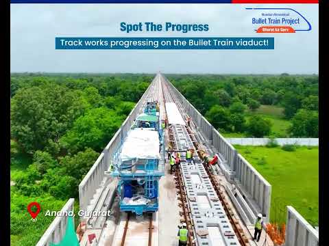 Track works underway on the Bullet Train viaduct