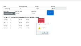 Service Manager Job Card Time Keeping