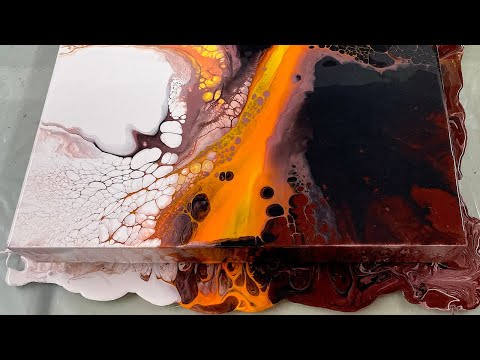 Simple & gorgeous acrylic cloud pearl pour, Easy puddle pour painting, Abstract painting.ASMR