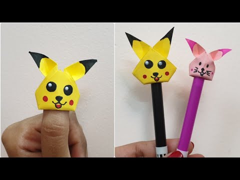 Origami Pikachu Pencil Topper | Easy Paper Crafts | Back to school DIY | Simple Craft for kids