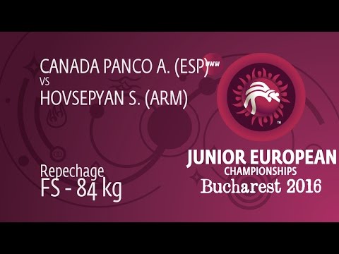 Repechage FS - 84 kg: S. HOVSEPYAN (ARM) df. A. CANADA PANCO (ESP) by FALL, 8-4