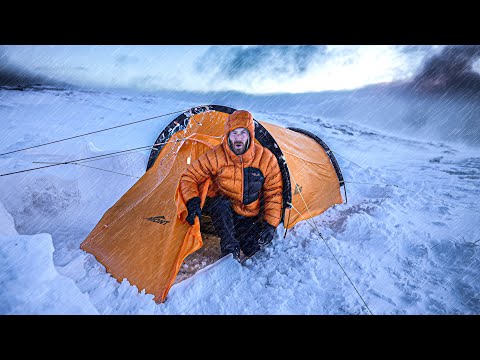 The WORST Blizzard I Have Ever Camped In - Forced to SHELTER- Winter Tent Camping Survival 