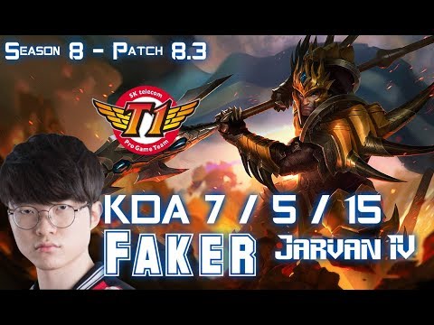 SKT T1 Faker JARVAN IV vs RYZE Mid - Patch 8.3 KR Ranked