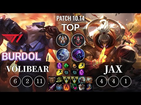 T1 Burdol Volibear vs Jax Top - KR Patch 10.14