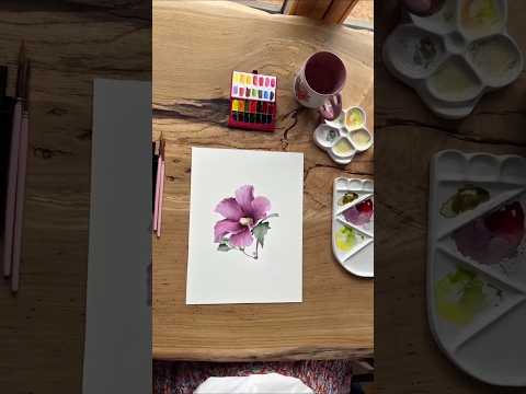 Hibiscus Project from my new #watercolor book with 15 tutorials🙌 Pre-order NOW #artbook