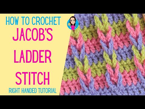 Jacob's Ladder Crochet Stitch - Right Handed Tutorial - UK Crochet Terms - Crochet Stitch Tutorial