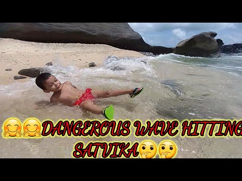satvika enjoying rough sea on beautiful beach ⛱️# KHURMADERA BEACH # ANDAMAN VLOG