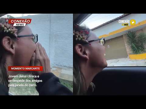 Vídeo: Jovem deixa clínica e se despede dos amigos pela janela do carro.