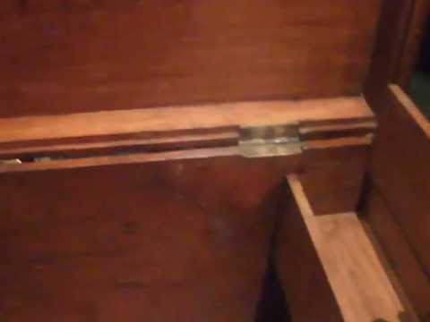 Victorian teak brass bound military chest/trunk