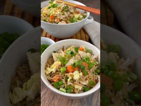 Rotisserie chicken fried rice is so easy to make #chicken #dinner #recipe
